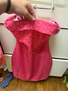 White Fox Boutique Hot Pink Textured Strapless Mini Dress
